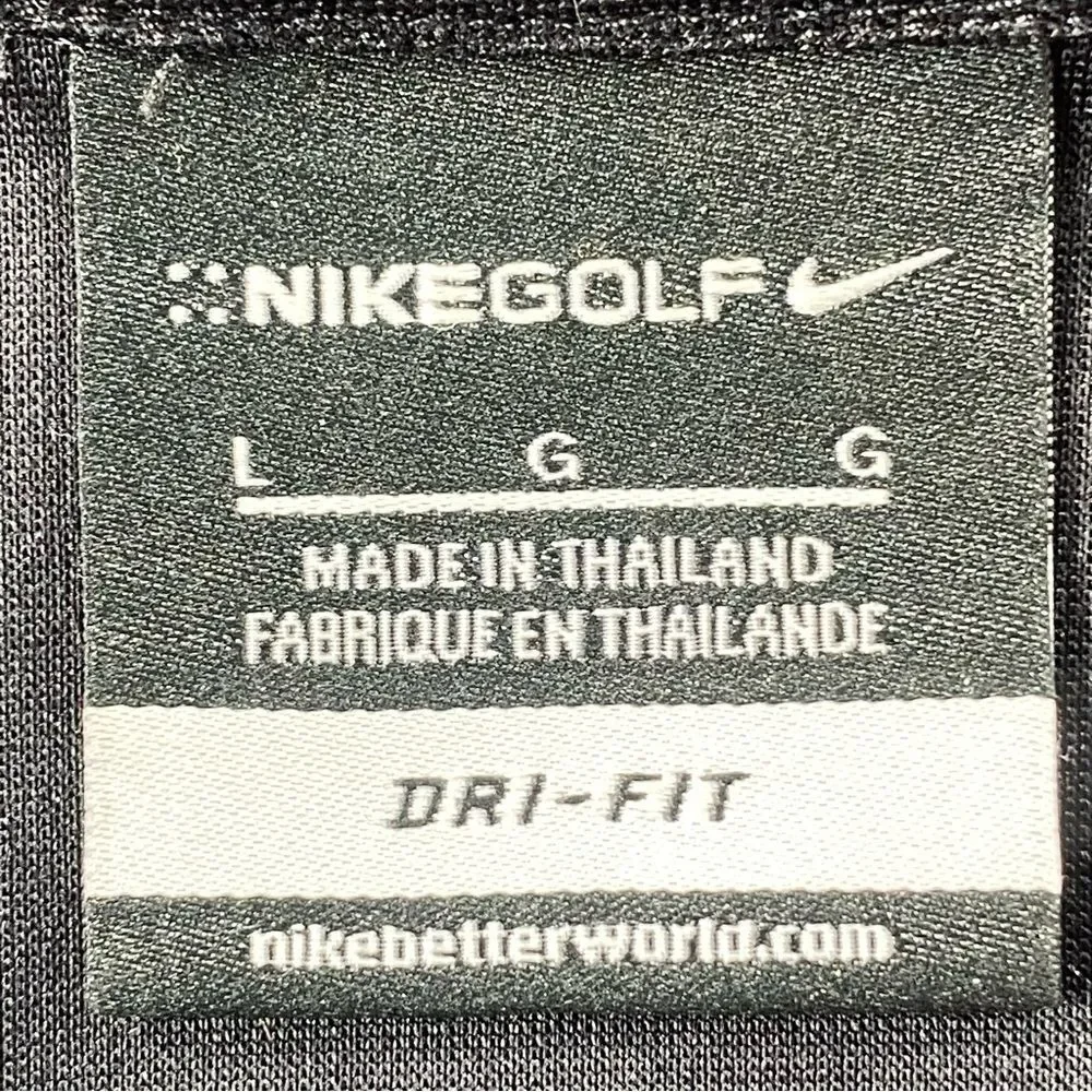 Nike Golf Mens Black/White Logo SS Performance Polo‎ Size LG - Picture 6 of 8